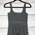 Bebe Black & White Striped Bustier Zip Up Front Tank Top Blouse Size XS Photo 4