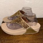 FitFlop  Lulu Glitter Sequins Toe Thong Platform Chunky Wobbleboard Sandal Shoes Size 10 Photo 4