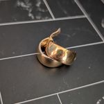 Vintage Clip On Earrings 0.75" Chunky Gold Tone Stylish Hoops Photo 4