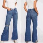 We The Free  Blue Distressed Flare Jeans Photo 1