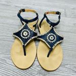 Jack Rogers  blue flip flop sandals shoes w/ ankle strap size 7 Photo 0