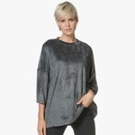 IRO   Parada gray velvet velour oversized tee in Anthracite- Size XXS Photo 2