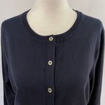 Tommy Hilfiger New  Striped Hem Cropped Cardigan 3/4 Sleeve Sweater Navy Photo 3