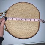 JustFab Resin Handle Canteen Crossbody Bag Cognac Multi Faux Leather Straw Boho Photo 8