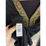 Lucky Brand Tunic Black Gold Beaded Embroidered Size S Cotton India Photo 10