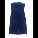 VIE by Victoria‎ Royal Strapless Beaded Denim Trim Dress Size 6 Blue Photo 1