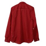 Gap  Fitted Boyfriend Red Button Sheer Shirt(Size Large) Photo 3