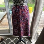Talbots Skirt Large Pencil Purple Blue Red Geometric Kaleidoscope Colorful Boho Photo 8