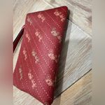 Coach Corner Zip Burgandy Wristlet Horse And Carriage Print Wallet Gold Accents Photo 7