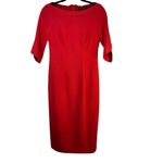 Black Halo - Red Nuelle Petal Sleeve Dress - Size 2 Photo 11
