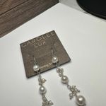 Carolee Lux Sterling Silver & Pearl Pierced Dangle Drop Earrings Photo 6
