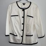 East 5th WHITE BLACK 5 BUTTON TRENDY CHIC BLAZER SIZE 1X Photo 0