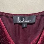 Lulus Velvet Cowl Neck Mini Dress Burgundy Red Women’s Size Large Purple Photo 5
