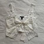 Forever 21  White lace crop top with tie front Photo 0