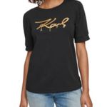 Karl Lagerfeld  PARIS Women's Logo Charm Crewneck T-Shirt Size XL NWT Photo 0