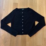 Wild Fable Cardigan Cropped Black Pearl Buttons NWT Size Medium Photo 1