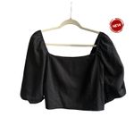 Mi Ami Black Francescas Crop Top Women's Blouse Size XL NWT | 57 Photo 1