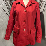 Banana Republic 🍒 RED COTTON PEACOAT SIZE MEDIUM🍒 Photo 0