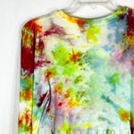 Wonderly Medium Top Confetti Cascade Tie Dye Handmade Peplum Green Pink 1152 Photo 7