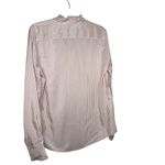 Ann Mashburn 100% SILK Striped Frill Shirt Sz. L Photo 2