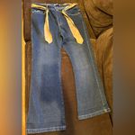 Lee Mid Rise Boot Cut Low Waist Wide Leg Blue Jeans Sz P12 Visible White Thread Photo 0