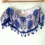 Parisian  Collection Blue Fringe Off Shoulder Tassle Short Cropped Set 8-10 Photo 11