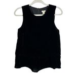 J.Crew Black Velvet Sleeveless Peplum Top Size 2 Y2K Grunge Academia Style Photo 2