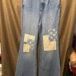 Wrangler NWT Billabong x  High Rise Super Flare Patched Jeans Blue Surf Size 26 Photo 1