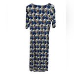 Boden Ruth Faux Wrap Dress Blue Botanical Sz 10 Long workwear business casual Photo 6
