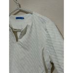 J. McLaughlin  Long Sleeve Shirt Size Large Cream Quilted Top Preppy Classic City Photo 4