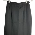 Vintage 90s Wool Blend Pencil Skirt S Black Kick Pleat Pockets Button Closure Photo 1