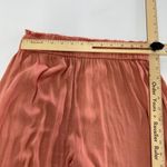 ZARA Pants Womens X Small Pink Orange Wide Leg Stretch Waist Satin Photo 9