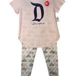 Disney Parks 2 Piece Outfit Sleeping Beauty Castle Print Women’s Size Medium Photo 0