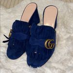 Gucci  Women's GG Navy Fringe Sandals Photo 2