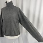 Pink Rose New  Raw Seam Turtleneck Sweater Long Sleeve Knit Pullover Grey Photo 5