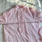 J.Crew Classic Fit Ruffle Popover Shirt Crinkle Gingham Pink 12 Photo 4