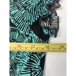 My Michelle  Teal Green & Black Print A-line Dress with Deep V-neck & Tie‎ Belt L Photo 5