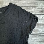 Poof! Poof Women's Black Cropped Pullover Lace T Tee Shirt M Med Medium Short Sleeves Photo 6