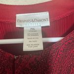 draper's & damon's  Jacket Petite XL red sparkle glitter top cardigan paisley party Photo 2