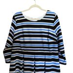 Lane Bryant  Womens Plus Size 16 Multicolor Stripe Textured Fit & Flare Dress Photo 1