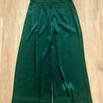 St. John Couture Women's Dress Pants Satin Wide Leg Green Size 4 Photo 0