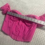 ASTR  The Label Corset Top Women's Small Pink Linen Sweetheart Neck Off Shoulder Photo 6
