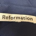 Reformation Women's Blue Sleeveless Ruched Cowl Neck Slit Maxi Bodycon Dress M Photo 3