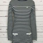 Lacoste Black & Grey Striped Long Sleeve Sweater Dress Size Small Photo 0