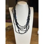 Chico's Black & Bronze Multi-Strand Beaded Necklace With Adjustable Clasp Photo 3