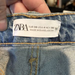 ZARA Women's BLUE STOVE PIPE DENIM JEANS HIGH WAIST 26" SIZE 4 ANKLE LENGTH NWT Photo 3