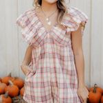 These Three Boutique Plaid Ruffle Romper Photo 1