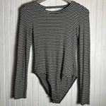 Gap  Ribbed Striped Navy Blue & White Long Sleeve Bodysuit Photo 1