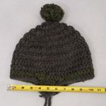 Gray Crochet Cable Knit Pom Pom Bucket Y2K Vintage Beanie Cap Hat Photo 4