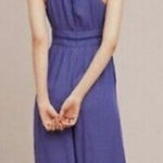 Anthropologie Maeve Blue Polka Dot Eyelet Jumpsuit Photo 0